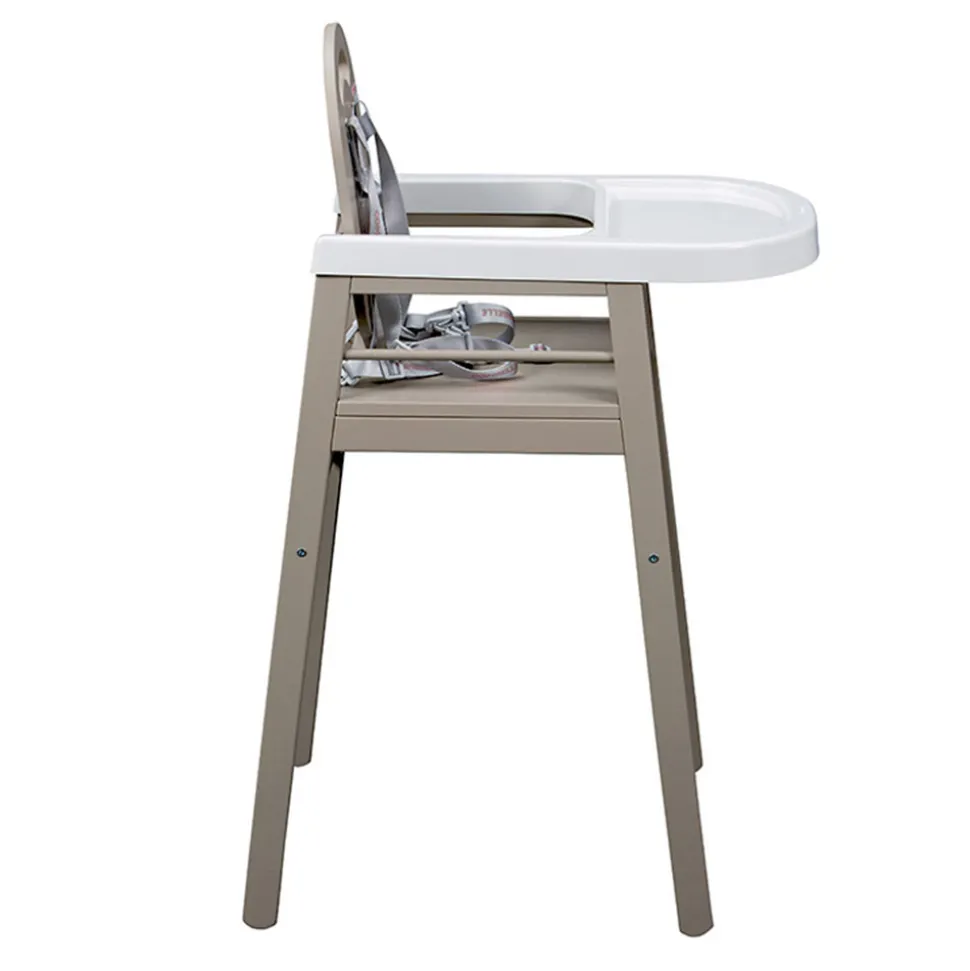 Chaise haute bébé lili fixe (avec tablette amovible )laque gris clair