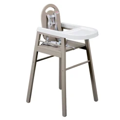 Chaise haute bébé lili fixe (avec tablette amovible )laque gris clair