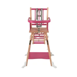 Chaise haute bébé marcel transformable barreaux hybride fuschia