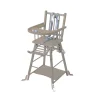 Chaise haute bébé marcel transformable barreaux laque gris clair