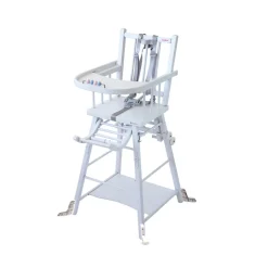 Chaise haute bébé marcel transformable barreaux laque blanche