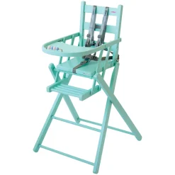 Chaise haute bébé sarah extra-pliante laque vert mint