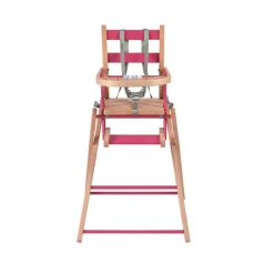 Chaise haute bébé sarah extra-pliante hybride fuschia