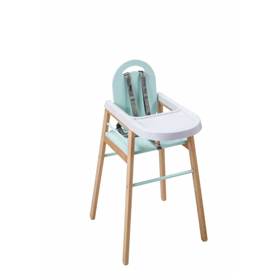 Chaise haute bois lili hybride vert mint