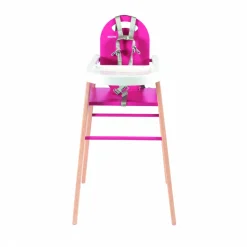 Chaise haute bois lili hybride fuchsia