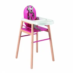 Chaise haute bois lili hybride fuchsia