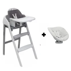 Chaise haute crescendo up 2 en 1steel cloud re_lux avec siège de naissance