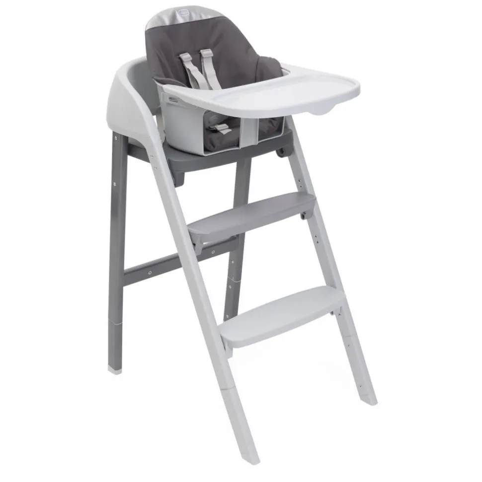 Chaise haute crescendo up 2 en 1steel cloud re_lux avec siège de naissance