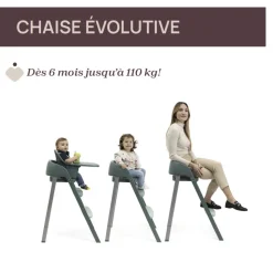Chaise haute crescendo up imperial green re_lux + kit tour d'observation crescendo up grey