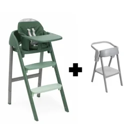 Chaise haute crescendo up imperial green re_lux + kit tour d'observation crescendo up grey