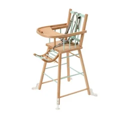 Chaise haute en bois andré hybride vert mint