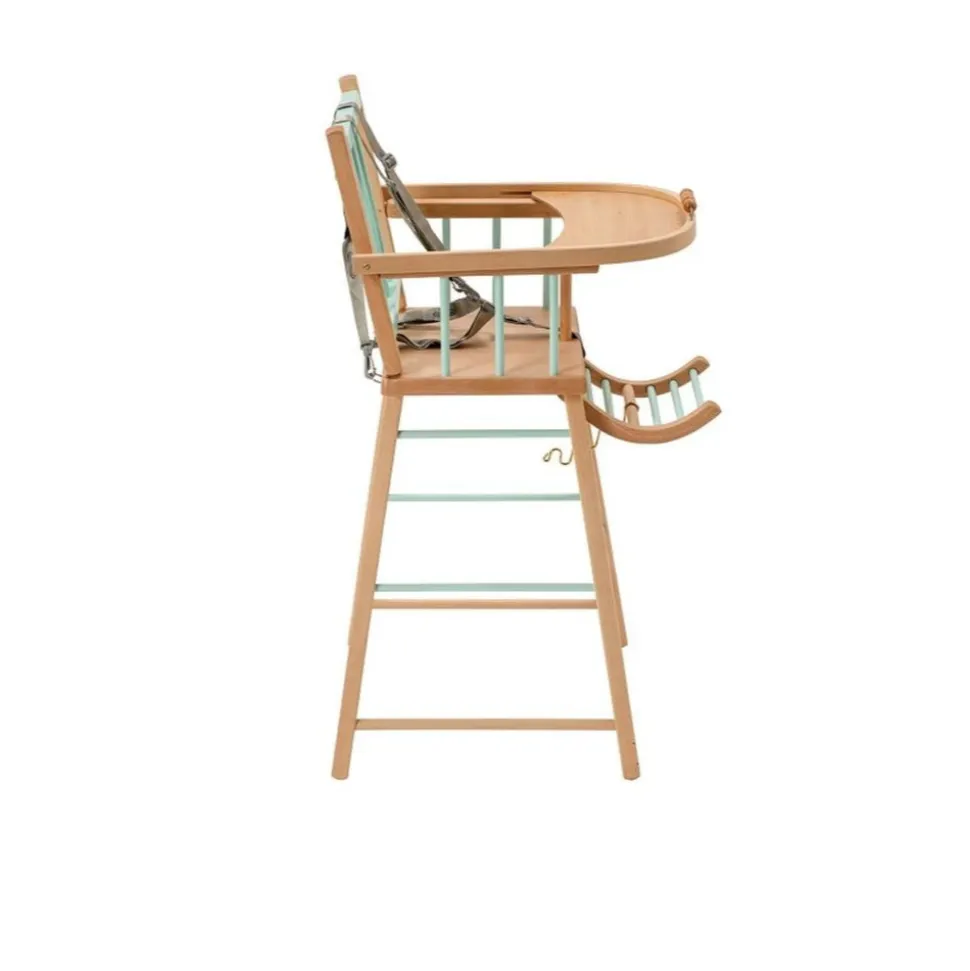 Chaise haute en bois andré hybride vert mint