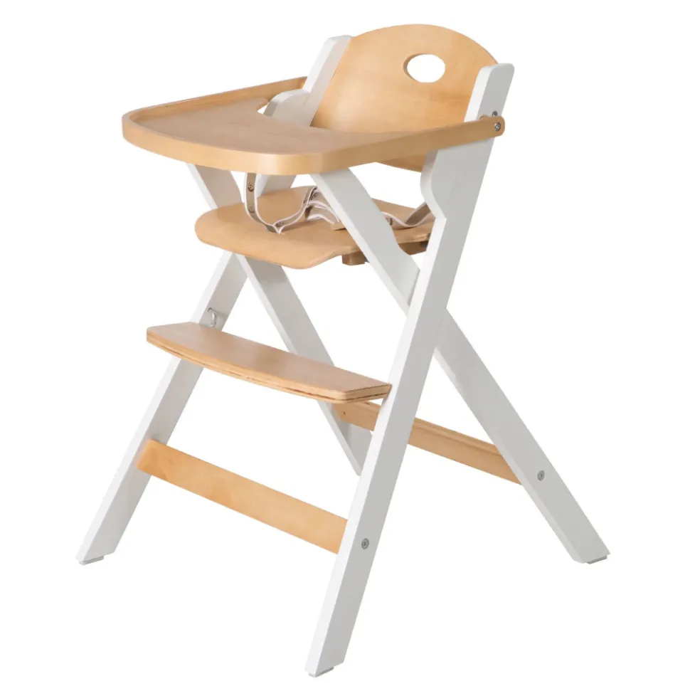 Chaise haute enfant pliable bois bicolore