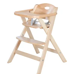 Chaise haute enfant pliable bois naturel
