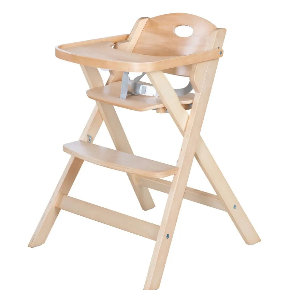 Chaise haute enfant pliable bois naturel