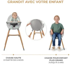Chaise haute fini 2 gris