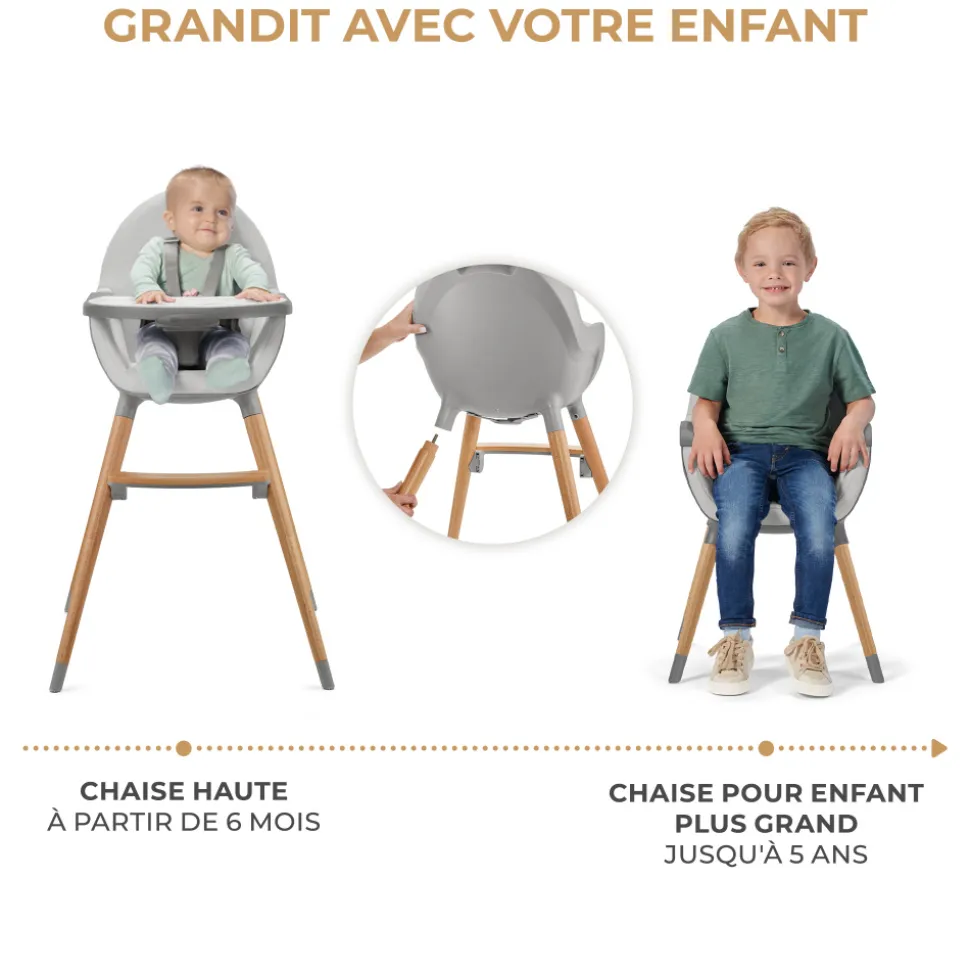 Chaise haute fini 2 gris