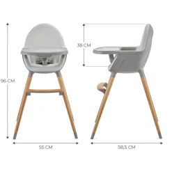 Chaise haute fini 2 gris