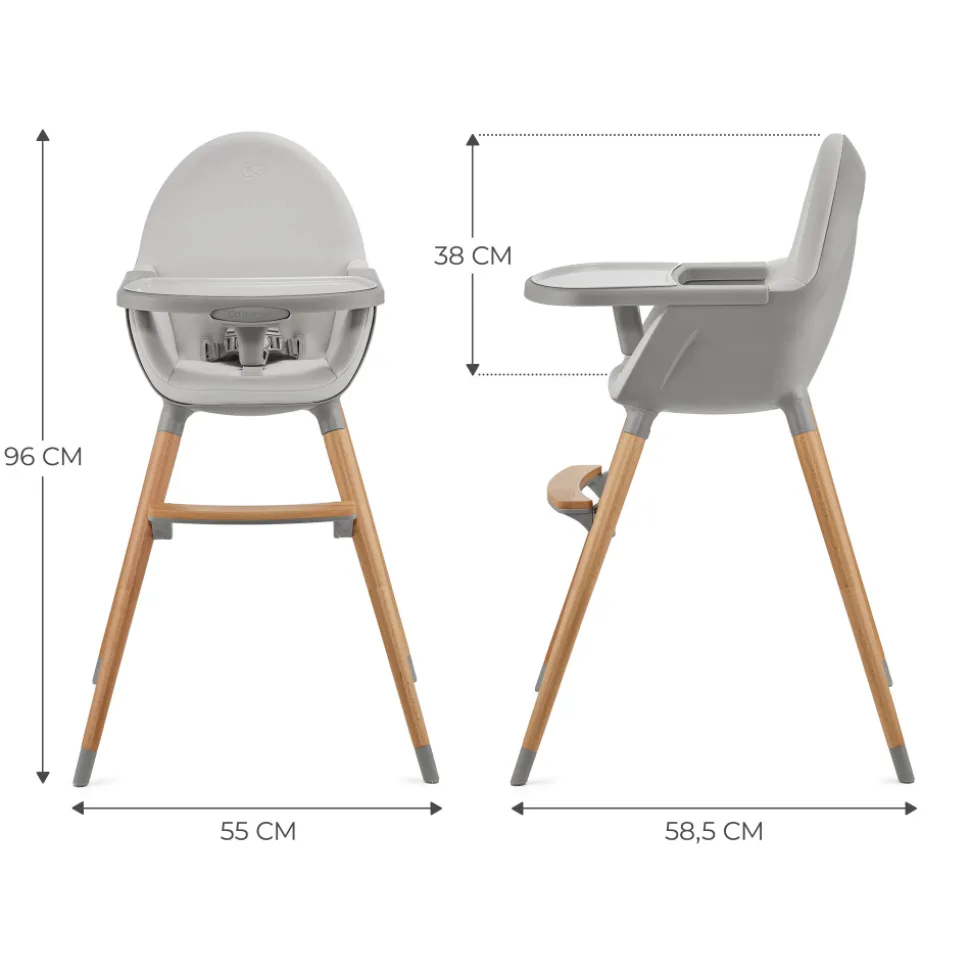 Chaise haute fini 2 gris