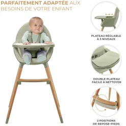 Chaise haute fini 2 vert