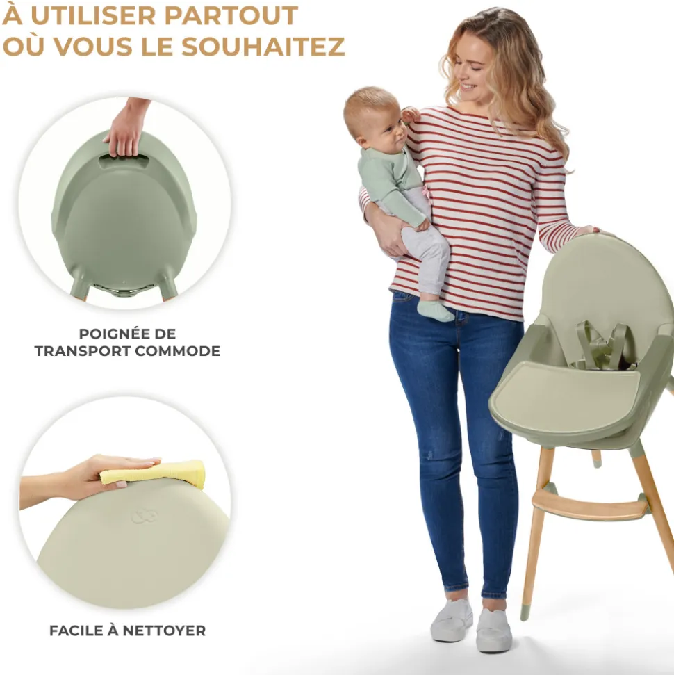Chaise haute fini 2 vert