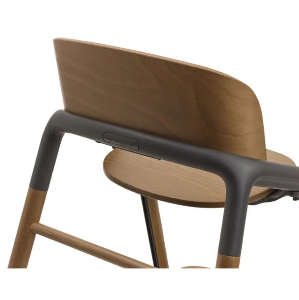 Chaise haute giraffe bébé bois foncé
