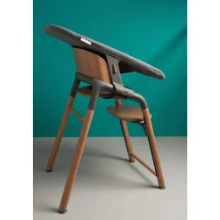 Chaise haute giraffe bébé bois foncé