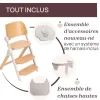 Chaise haute meraviglia fossil + coussin de siège meraviglia sandshell