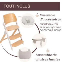 Chaise haute meraviglia fossil + coussin de siège meraviglia sandshell