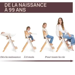 Chaise haute meraviglia milk + coussin de siège meraviglia sandshell