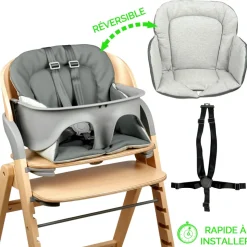 Chaise haute meridio natural graphite