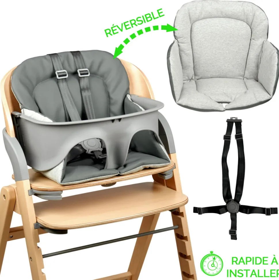 Chaise haute meridio natural graphite