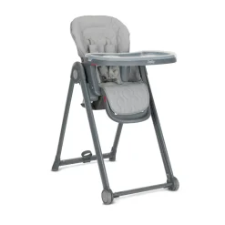 Chaise haute party 2 roues gris