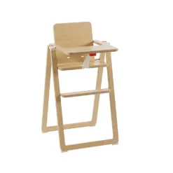 Chaise haute pliable ultra-plate bois naturel