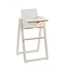 Chaise haute pliable ultra-plate blanche