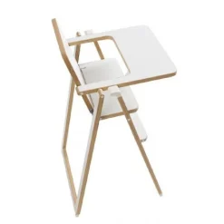 Chaise haute pliable ultra-plate blanche