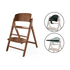 Chaise haute pliante évolutive click & fold 3-en-1 all natural dark