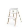 Chaise haute steps complète avec baby set et plateau blanc / natural