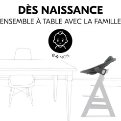 Chaise haute évolutive alpha beige + transat premium dark grey