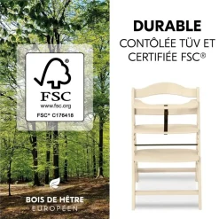 Chaise haute évolutive alpha beige + transat premium dark grey