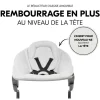 Chaise haute évolutive alpha blanche + transat light grey