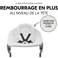Chaise haute évolutive alpha blanche + transat light grey