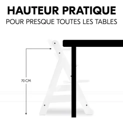 Chaise haute évolutive alpha blanche + transat light grey