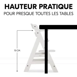 Chaise haute évolutive alpha crème+ transat premium dark grey
