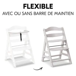 Chaise haute évolutive alpha crème+ transat premium dark grey