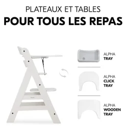 Chaise haute évolutive alpha crème+ transat premium dark grey