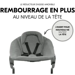 Chaise haute évolutive alpha crème+ transat premium dark grey