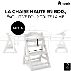 Chaise haute évolutive alpha crème+ transat premium dark grey