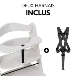 Chaise haute évolutive alpha crème+ transat premium dark grey