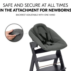 Chaise haute évolutive alpha dark grey + newborn set plus